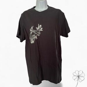 Gildan Black Tee with White Graphic